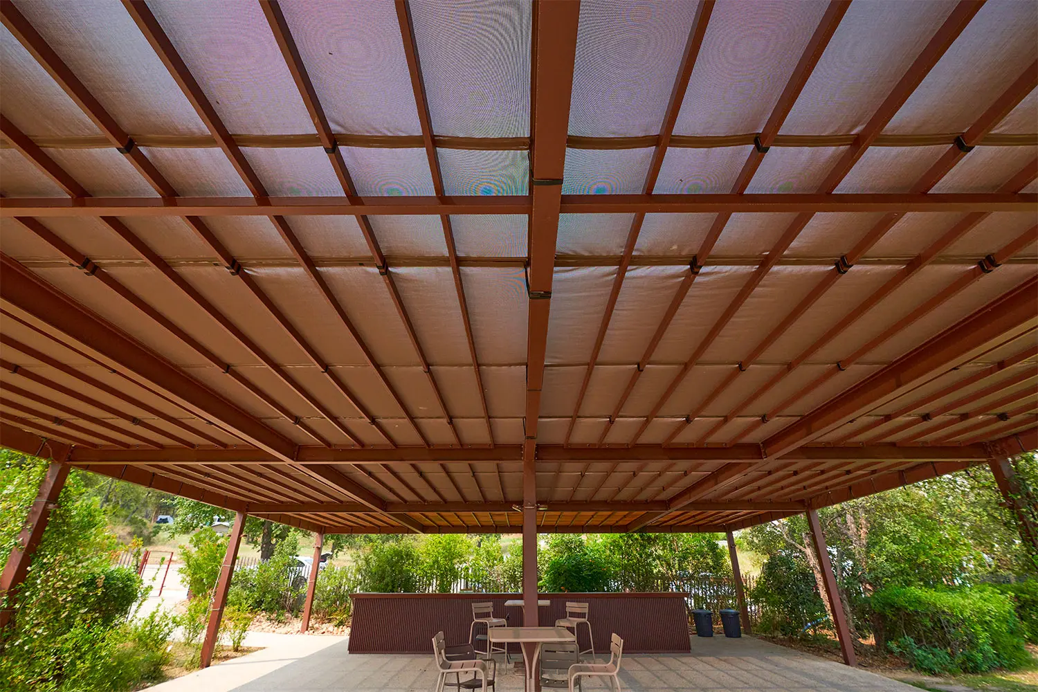 Pergola tube structure IPE Fereuf Métallerie